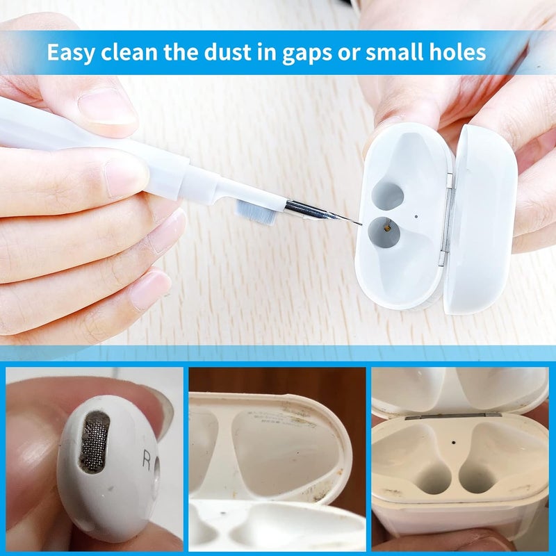 Herfair Airpod Cleaner Kit Cleaning Tool for Airpods 1 2 3 4 Pro with Soft Brush Flocking Sponge for Cleaning Keyboard Laptop Bluetooth Earphones Headsets Charging Case More - Image 5